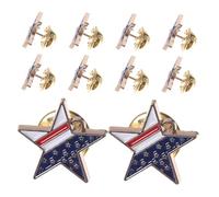 TOPPERFUN 10pcs American Flag Star Brooch Pins Lightweight Patriotic Lapel Pin for Women Independence Day of July Party Celebration Accessories