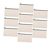 TOPPERFUN 10pcs Blank Canvas Makeup Bag Zipper Pouches for DIY Heat Transfer for Students and Artists Versatile Cosmetic Organizer for Travel and Daily Use