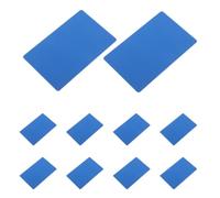 TOPPERFUN 10pcs Blue Aluminum Alloy Nameplate Blank Rectangle Sheets 3.4x2.13 Inches 0.8mm Thick with Glossy Finish for Business and Client Interaction