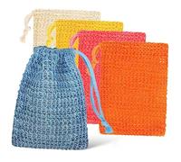 TOPPERFUN 10pcs Cotton Linen Soap Saver Bags Mesh Drawstring Soap Pouches Exfoliating Holders for Bath and Travel Set