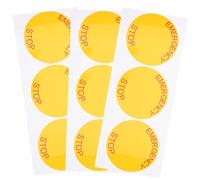 TOPPERFUN 10pcs Emergency Stop Label Pvc Wear Resistance Strong Adhesive 2.48x2.48x0.04in for Construction Site Safety Signs