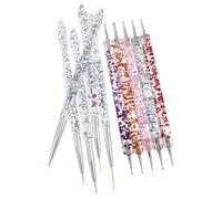TOPPERFUN 10pcs Nail Art Dotting Pen Double-ended Precision Brushes for Manicure Detailing Floral Patterns Portable Nail Design Tools for Salon and Home Use