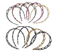 TOPPERFUN 10pcs Painted Headband Creative Chain Link Design Fashion Hinged Headpiece for Women for Wedding and Boho Hairstyles Stylish Hair Hoops Accessory Random Color