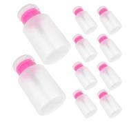 TOPPERFUN 10pcs Push down Empty Pump Dispenser Bottle for Nail Polish Makeup Remover Press Pump Bottles