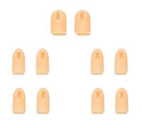 TOPPERFUN 10pcs Silicone Finger Covers Manicure Fingers Flexible Breathable Fake Replacement for Nail Art Practice Hand Protection