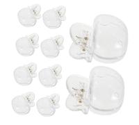 TOPPERFUN 10pcs Transparent Toothbrush Head Covers Portable Duck-Shaped Plastic Protector Clips Easy-Clean Travel Tooth Brush Caps for Household Bathroom School and Gym Storage