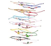 TOPPERFUN 12pcs Cartoon Bracelets with Beads for Dinosaur Crown Ice Cream Pineapple Rainbow Panda Designs for Parties Daily Wear and Game Awards