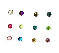 TOPPERFUN 12pcs Colorful Crystal Wine Glass Markers Reusable Acrylic Drink Identifiers for Parties Home Bars Magnetic Cup Signs for Recognition