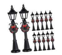 TOPPERFUN 12pcs Doll House Street Light Model Lantern Dollhouse Streetlight Miniature Model Light Micro Landscape Ornament Dollhouse Mini Lamps Plastic