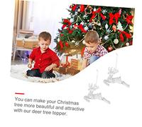 TOPPERFUN 12pcs Glittering Hollow Reindeer Christmas Tree Toppers with Spring Bracket Premium Xmas Adornments for Festive Home and Party Decoration