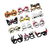 TOPPERFUN 12pcs Halloween Party Glasses Frames Skull Ghost Pumpkin Spooky Eyewear Photo Booth Props Reusable Fun Accessories for Adults