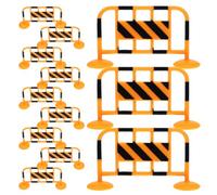 TOPPERFUN 12PCS Miniature Traffic Roadblocks Set, Orange Metal Barricade Fence Models for Role Play, Simulation Street Traffic Signs and Safety Barrier Decorations
