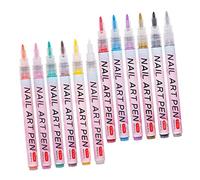 TOPPERFUN 12pcs Nail Art Graffiti Pens Ergonomic Nail Drawing Markers for Fine Lines Dots Patterns for DIY Manicure Designs at Home Salon