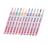 TOPPERFUN 12pcs Nail Art Pens Portable Lightweight Nail Polish Markers for DIY Multi-color Paint Pens for Dots Lines Stripes Suitable for Beginners and Professionals