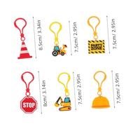TOPPERFUN 12pcs Plastic Building Engineering Keyring Construction Truck Keychain for Secure Car Fob Holder Birthday Party Favors and Goodie Bag Fillers