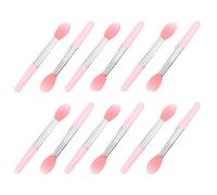 TOPPERFUN 12pcs Portable Silicone Lipstick Applicator Brushes Lip Balm Lip Mask Applicators with Transparent Red and Pink Handles for Precise Makeup Application and Travel Use