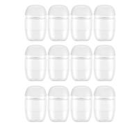 TOPPERFUN 12pcs Refillable Travel Bottles for Body Soap and Lotion, 1oz 30ml Lightweight Plastic Containers with Flip Cap, Single-handed Access, for Personal Care and Group Use