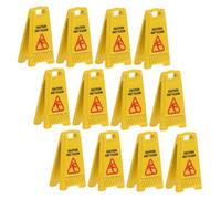 TOPPERFUN 12pcs Slide The Warning Sign Carefully Doll House Slippery Floor Warning Sign for Pretend Play Mini Caution Caution Slippery Wet Floor Plastic