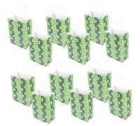 TOPPERFUN 12pcs Soccer Goody Bags Sturdy Paper Tote Bags with Handles for Football Party Favors Wrapping and Treats Green