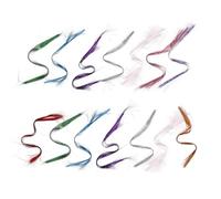 TOPPERFUN 14 Pcs Colorful Hair Tinsel Extensions Sparkle Glittery Strands for Braiding Salon Hair Decorations Mix Colors Random Color