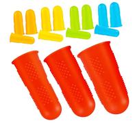 TOPPERFUN 15 Pcs Silicone Finger Protectors for Sewing Ironing and Crafts Heat Resistant Caps Colors for Finger Safety for Needlework Gardening