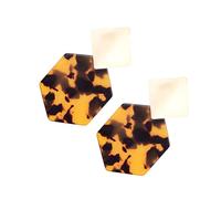 TOPPERFUN 1Pair Leopard Geometry Earrings Exaggerated Hexagonal Ear Drops for Fashionable Ear Jewelry Chic and Stylish Accessory for Casual Formal Wear