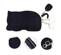 TOPPERFUN 1pc Adorable Mini Coin Purse Cute Cat Design Storage Bag for Coins Keys Items for Shopping School Daily Use Black Color