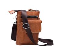 TOPPERFUN 1Pc Brown Multi Functional Mens Single Shoulder Bag Strap Outdoor Crossbody Pouch Spacious Storage Waist Bag for Travel Daily Use