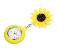 TOPPERFUN 1Pc Colored Sunflower Nurses Fob Watch Retractable Pocket Watch Pendant for Women Easy to Read Numbers for Nurses Durable Convenient Design