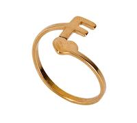 TOPPERFUN 1PC Creative Golden Stainless Steel English Initials Ring Vintage Delicate Loving Heart Jewelry Chic Finger Accessory for Parties Daily Wear for Women Special Occasions