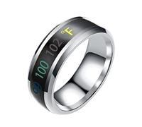 TOPPERFUN 1Pc Intelligent Temperature Display Couple Ring Delicate Finger Ring Stylish Temperature Changing Jewelry for Lovers Elegant Comfortable for All Occasions