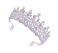 TOPPERFUN 1pc Luxurious Golden Rhinestone Bride Crown Headpiece Elegant Wedding Decor for Festivals Parties and Special Occasions Bridal Accessory to Enhance Charm and Beauty