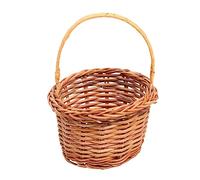 TOPPERFUN 1PC Mini Handmade Woven Basket for DIY Activities Light Brown Decorative Storage Basket Creative Knitting Prop for Home School for Childrens Crafts Desktop Decoration