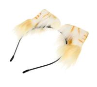 TOPPERFUN 1Pc Orange White Cat Ears Headband Creative Performance Prop Lovely Hair Decor for Parties Role Playing and Themed Events Durable Design for Eye Catching Appeal