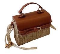 TOPPERFUN 1Pc Stylish Casual Straw Handbag for Women Weaving Shoulder Bag Durable and Fashionable for Beach and Everyday Use