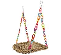 TOPPERFUN 1pcs Parrot Cage Swing Bird Rope Bridge Safe and Sturdy Acrylic Material Premium Straw Braid Natural Chewing and Climbing for Parrots and Small Birds