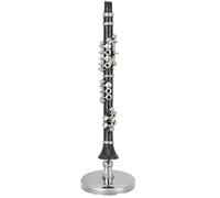 TOPPERFUN 1set Miniature Copper Clarinet Model Decorative Musical Instrument Scale Dollhouse Ornament with Stand Case Decor for Art for Music Enthusiasts