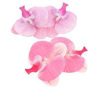 TOPPERFUN 2 Pair Orchid Flower Shoe Clips Detachable Shoe Decoration Charms for Women, Removable Deep Pink and Light Purple Floral Buckles for Sandals and Beachwear Accessories