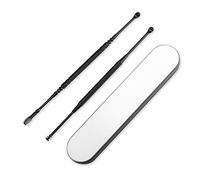 TOPPERFUN 2 Pcs Double End Stainless Steel Ear Cleaner Tool Set Portable Ear Wax Removal Spoons for Safe Gentle Cleaning Random Color for Home Clinic Use Random Color