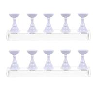 TOPPERFUN 2 Sets Acrylic Nail Tips Holder Magnetic Practice Stands for Nail Art Comfortable Grip for Professional Salons DIY Home Use for Displaying