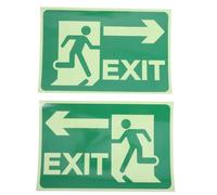 TOPPERFUN 2 Sheets Glow in The Dark Exit Sign Reflective Sign Fadeproof Polyethylene Reflective Film Safety Decal for Office Buildings and Public Places Emergency Exit Reminder