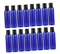 TOPPERFUN 20pcs Clear Travel Bottles Portable Cosmetic Containers Plastic Toiletries Liquid Storage for Shampoo Lotion Creams with Blue and Black Caps