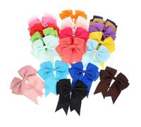 TOPPERFUN 20Pcs Elastic Bowknot Hair Scrunchies for Fishtail Ribbon Ponytail Holders Soft Hair Ties for Parties Birthday Family Photos Random Color