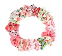 TOPPERFUN 20pcs Large Intestine Hair Scrunchies with Playful Fruit Print Soft Cloth Hair Bands for School Accessories and Comfortable Ties for Styling and Decoration