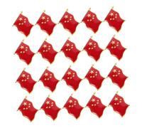 TOPPERFUN 20pcs Patriotic Lapel Pins Red National Flag Badge with Five-pointed Star Design Alloy Brooches for Men and Women for National Day Events Holiday Celebrations and Everyday Fashion