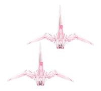 TOPPERFUN 2Pcs Acrylic Origami Crane Sculpture Set, 9Cm Pink Geometric Bird Figurines for ’S Fairy Tale Scene Decorations and Birthday