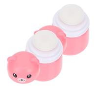 TOPPERFUN 2Pcs Bear-shaped Powder Puff Containers for Body Powder Dispenser Portable Storage Bottles with Large Capacity Safe Case for Home and Travel Use