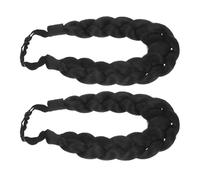 TOPPERFUN 2pcs Braided Headband Handmade Synthetic Hair Twist Braid for Women Adjustable Elastic Stretch Hairpiece for Casual Styling