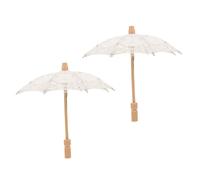 TOPPERFUN 2pcs Bride Lace Umbrellas for Wedding Vintage Decorative Parasol for Wedding Photo Props and Bridal Use