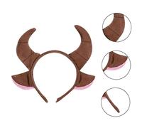 TOPPERFUN 2Pcs Bull Horns Headband Hair Accessory for Halloween Christmas Cosplay and Themed Parties Non Itchy Ears and Horn Headdress for Adults
